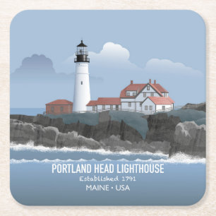 Dessous-de-verre Carré En Papier Phare de Portland Head