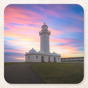 Dessous-de-verre Carré En Papier Phare   Sydney, Australie de Macquarie
