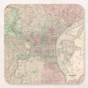 Dessous-de-verre Carré En Papier Philadelphie 3
