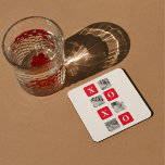Dessous-de-verre Carré En Papier Photo Collage moderne Couple et XOXO rouge<br><div class="desc">Photo Collage moderne Couple et XOXO rouge</div>
