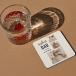 Dessous-de-verre Carré En Papier Photo Collage moderne Happy Fête des pères Cadeau<br><div class="desc">Le cadeau "Modern Collage Photo Colorful Best Dad Ever" est un cadeau personnalisé et unique pour tout père qui mérite d'être célébré. Le cadeau est une photo collage composée de plusieurs images individuelles qui ont été soigneusement arrangées pour créer un design étonnant et attrayant. Le don est une excellente façon...</div>