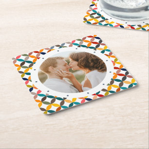 Dessous-de-verre Carré En Papier Photo Custom Colorful Personalized