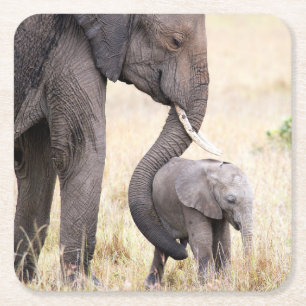 Dessous-de-verre Carré En Papier Photo d'amour maternel
