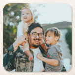 Dessous-de-verre Carré En Papier Photo de famille personnalisée<br><div class="desc">Photo de famille personnalisée Dessous de verre papier Carré personnalisé</div>