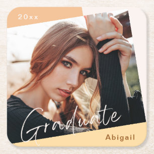 Dessous-de-verre Carré En Papier Photo Moderne Moderne Graduation Naturelle