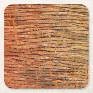 Dessous-de-verre Carré En Papier Photo tropicale de nature d'écorce d'arbre