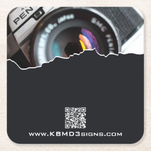 Dessous-de-verre Carré En Papier Photographe de promotion noir Carré de papier Coas