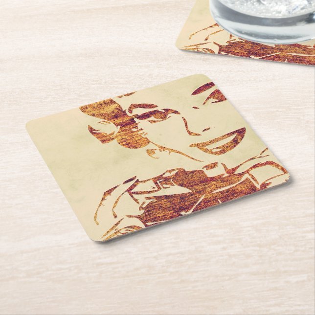 Dessous-de-verre Carré En Papier Photographe rétro (Incliné)