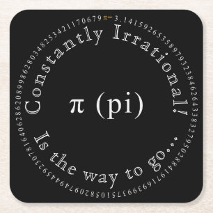 Dessous-de-verre Carré En Papier Pi, L'Irrationnel Mathématique Constant Amusant