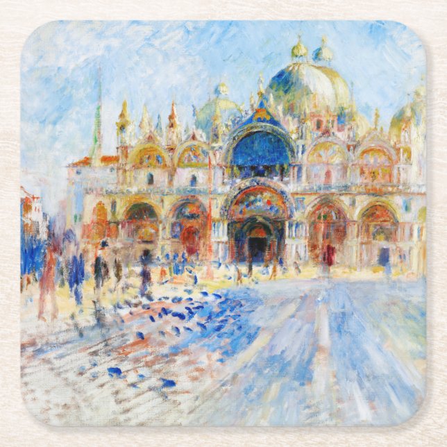 Dessous-de-verre Carré En Papier Piazza San Marco, Renoir (Devant)