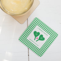 Pickleball Mariage rose et vert Preppy