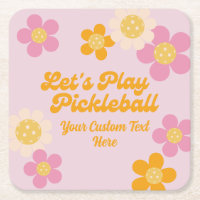 Pickleball Party Super Retro Rose Orange Fleurs