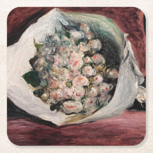 Dessous-de-verre Carré En Papier Pierre-Auguste Renoir - Bouquet dans une boîte