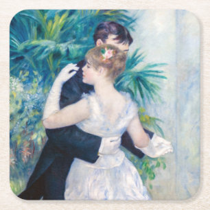 Dessous-de-verre Carré En Papier Pierre-Auguste Renoir - Danse à la ville