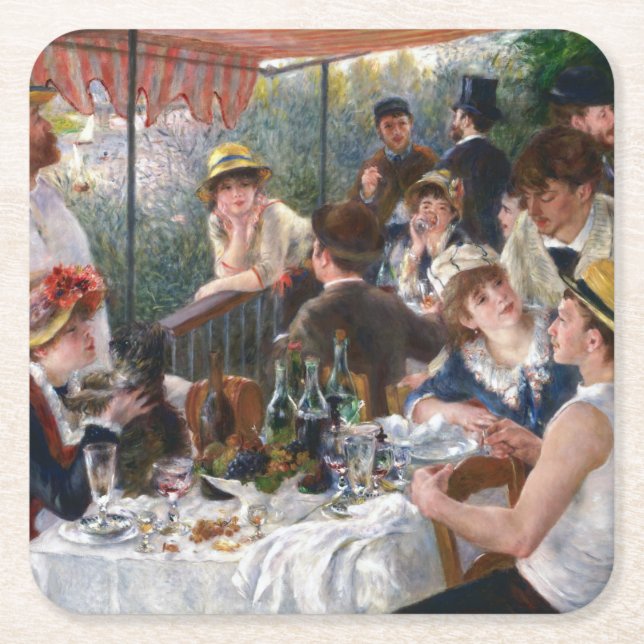 Dessous-de-verre Carré En Papier Pierre-Auguste Renoir - Déjeuner de la fête nautiq (Devant)