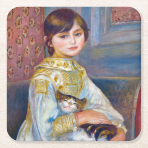 Dessous-de-verre Carré En Papier Pierre-Auguste Renoir - Enfant au chat