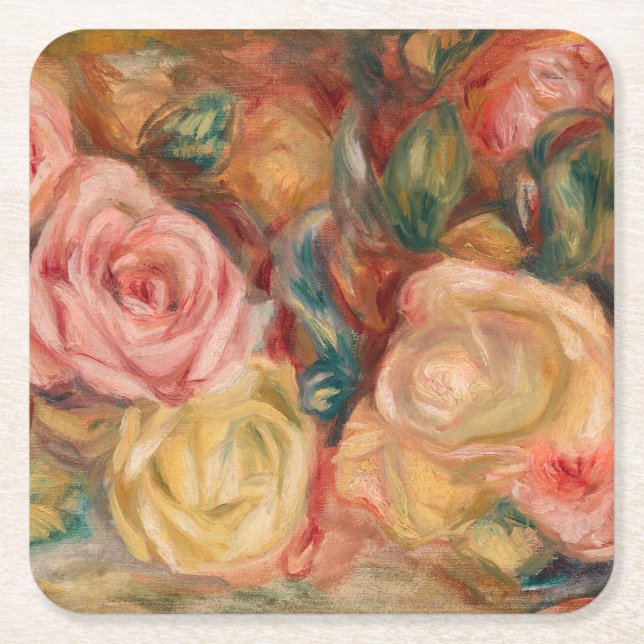 Dessous-de-verre Carré En Papier Pierre-Auguste Renoir - Rose (Devant)