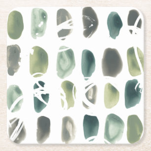 Dessous-de-verre Carré En Papier Pierre de rune - Vert