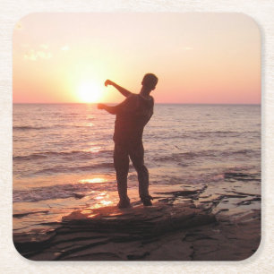 Dessous-de-verre Carré En Papier Pierres à sauter - Lac Supérieur - Dessous de verr