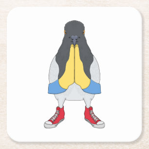 Dessous-de-verre Carré En Papier Pigeon avec chaussures
