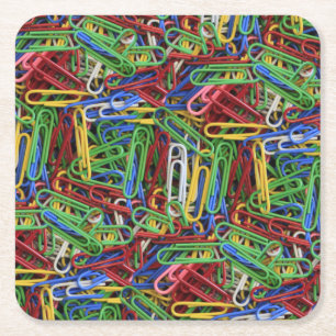 Dessous-de-verre Carré En Papier Pile de clips papier colorés
