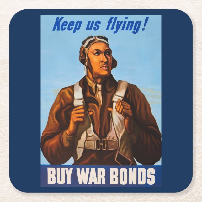 Dessous-de-verre Carré En Papier Pilotes d'aviation afro-américains de 2ÈME GUERRE  (Devant)