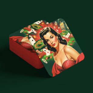 Dessous-de-verre Carré En Papier Pin-up de jeu vintage