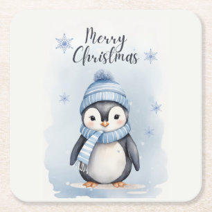 Dessous-de-verre Carré En Papier "Pingouin mignon"