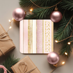 Dessous-de-verre Carré En Papier Pink Gold Fa Noël La La Motif#27 ID1009