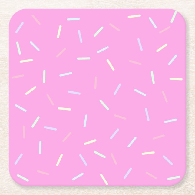 Dessous-de-verre Carré En Papier Pink Sprinkles Print Paper Bowl (Devant)
