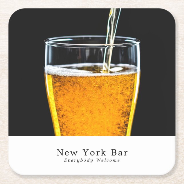 Dessous-de-verre Carré En Papier Pint de bière, Pub/Brasserie (Devant)