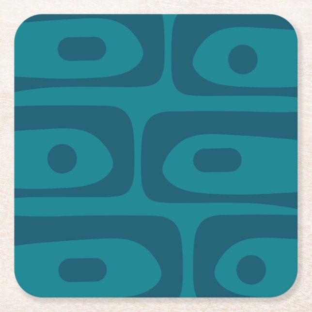 Dessous-de-verre Carré En Papier Piquet moderne du milieu du siècle Abstrait Motif  (Devant)