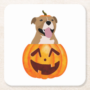 Dessous-de-verre Carré En Papier Pitbull Halloween