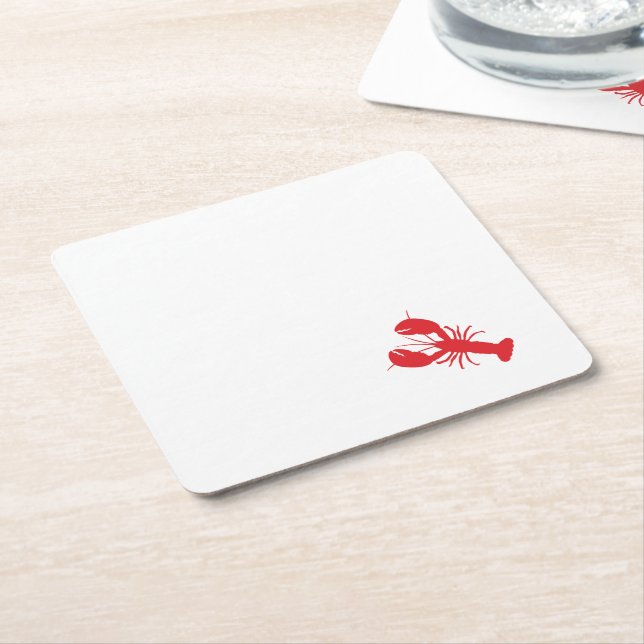 Dessous-de-verre Carré En Papier Plage côtière de homard rouge Océan Maine Amusant (Incliné)