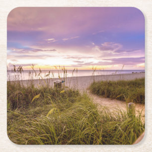 Dessous-de-verre Carré En Papier Plage la Floride de Naples