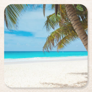 Dessous-de-verre Carré En Papier Plage Paradis Tropical