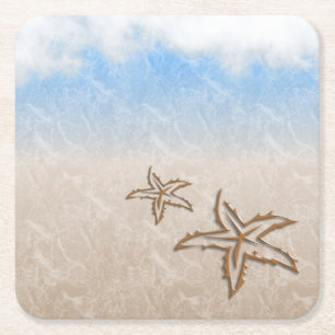 Dessous-de-verre Carré En Papier Plage Starfish
