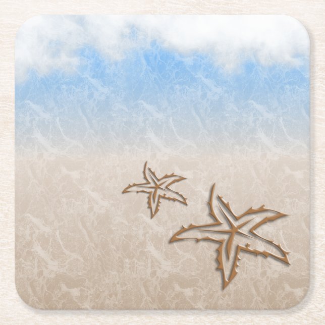Dessous-de-verre Carré En Papier Plage Starfish (Devant)
