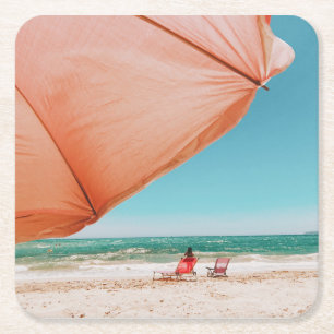 Dessous-de-verre Carré En Papier Plage Trocadero - Marbella - Espagne