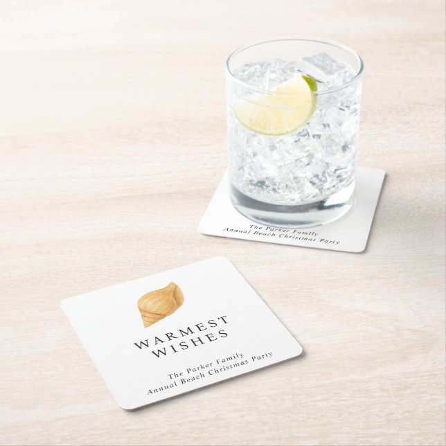 Dessous-de-verre Carré En Papier Plage Warmest Warmest moderne Noël (En situation)