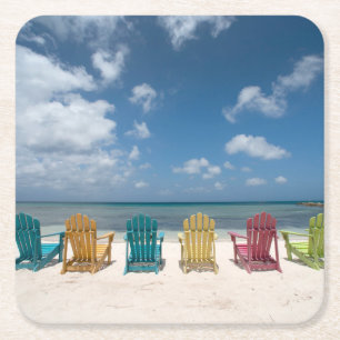 Dessous-de-verre Carré En Papier Plages tropicales Palm Beach, Aruba