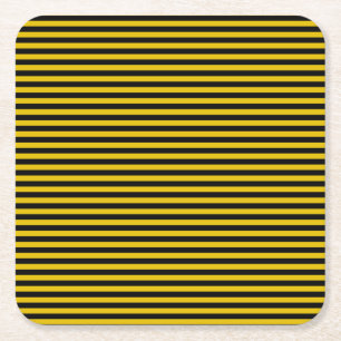 Dessous-de-verre Carré En Papier Plaid jaune or et noir