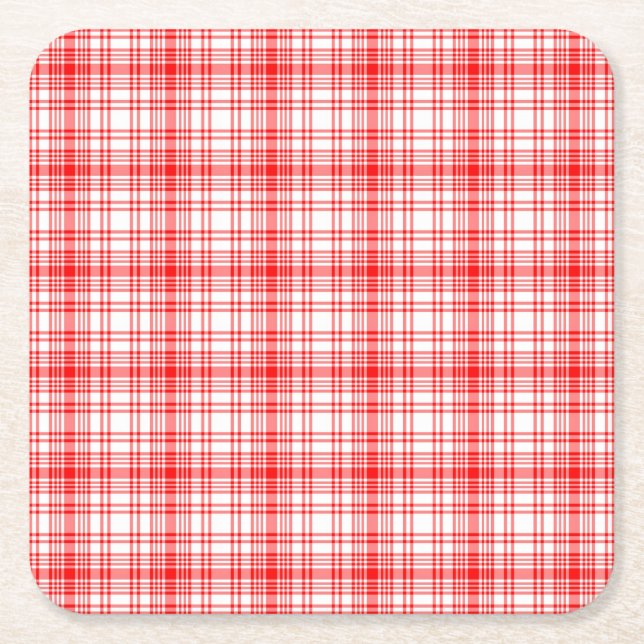 Dessous-de-verre Carré En Papier Plaid rouge (Devant)