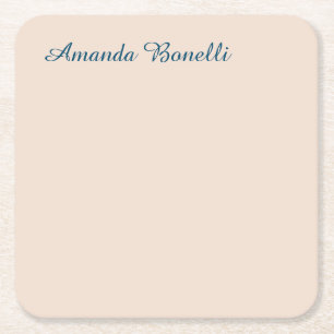 Dessous-de-verre Carré En Papier Plaine rose Champagne Simple Minimaliste Moderne