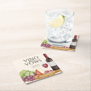 Dessous-de-verre Carré En Papier Planche de charcuterie Vino avant les vœux pour un