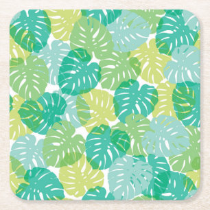 Dessous-de-verre Carré En Papier Plante de fromage exotique : Monstère tropicale