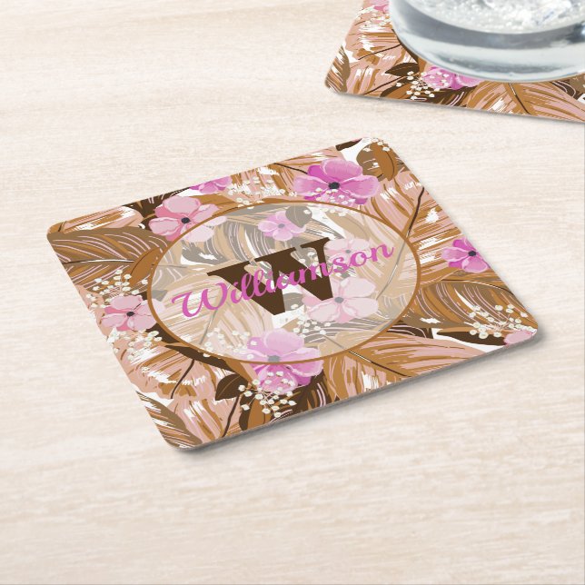 Dessous-de-verre Carré En Papier Plantes tropicaux (Incliné)