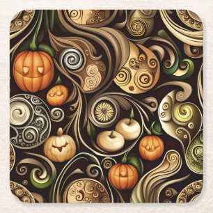 Dessous-de-verre Carré En Papier Plaque de papier Citrouille Halloween Steampunk et
