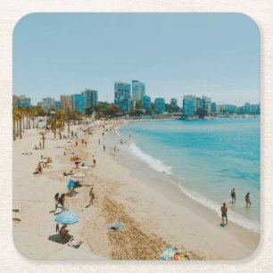 Dessous-de-verre Carré En Papier Playa San Juan - Alicante - Espagne
