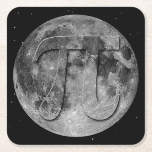 Dessous-de-verre Carré En Papier Pleine lune Pi Day Fun